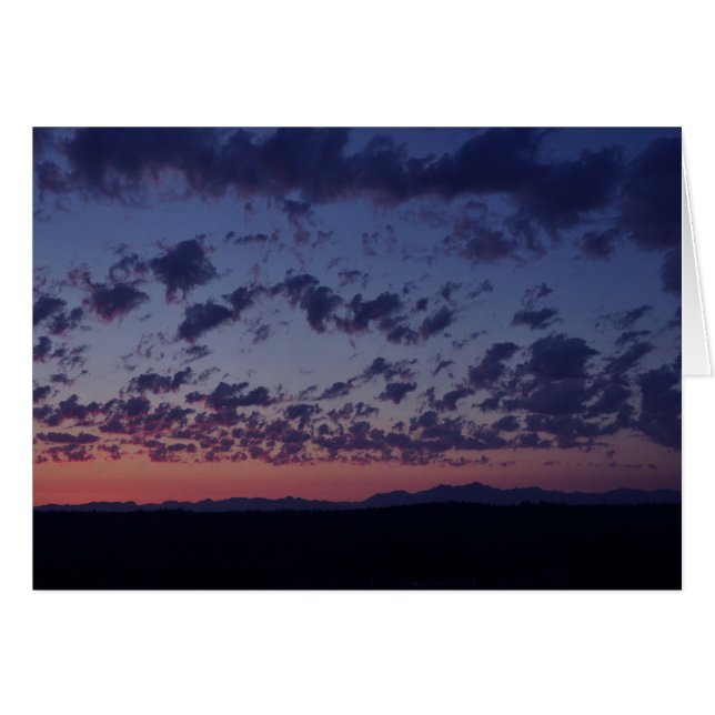 Cartão Pôr do sol sobre as montanhas da Olimpiadas (Frente Horizontal)