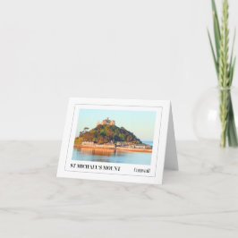 Cartão Pôr do sol sobre o Monte St Michael, Cornwall