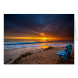 Cartão Pôr do sol sobre o Oceano Pacífico