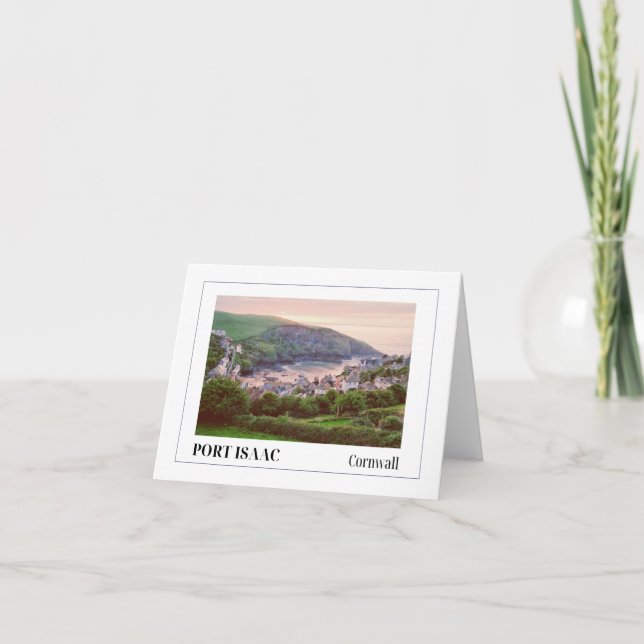 Cartão Pôr do sol sobre Port Isaac, Cornualha (Frente)