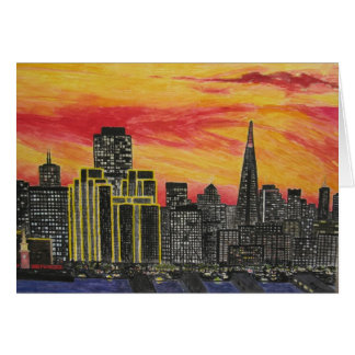 Cartão por do sol sobre San Francisco