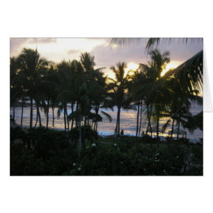 Cartão pôr do sol tropical