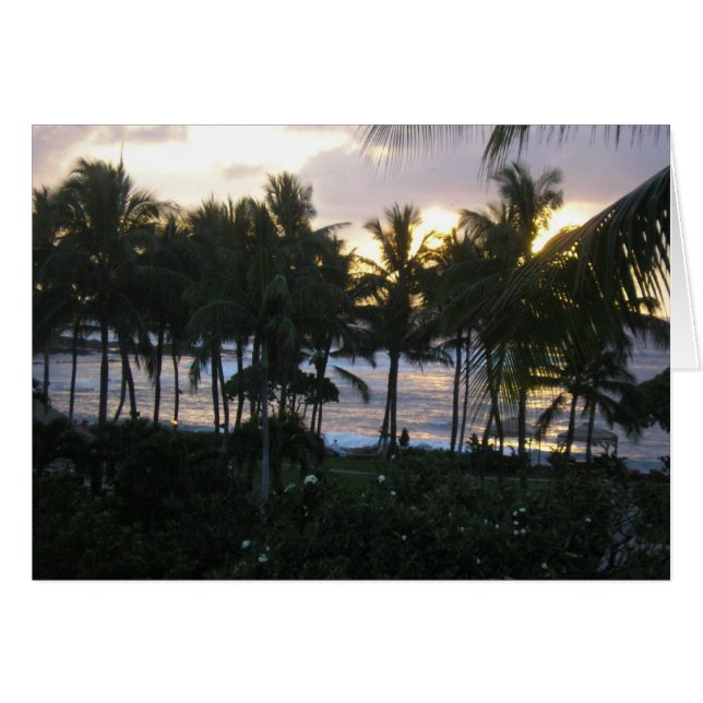Cartão pôr do sol tropical (Frente Horizontal)