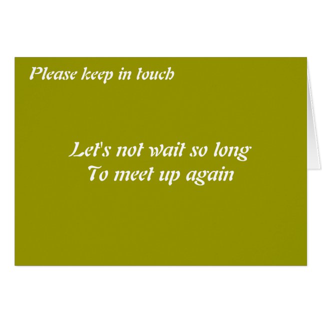 Cartão Por favor, mantenha contato (Frente Horizontal)