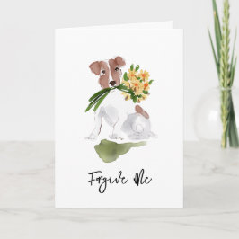 Cartão Por Favor Me Perdoe Flores de Cachorrinho Arte de