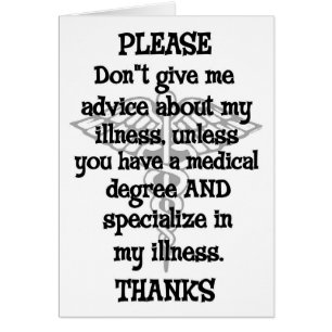 Cartão Por favor, não dê conselhos