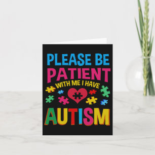 Cartão Por Favor, Seja Paciente Comigo Eu Tenho Autismo P