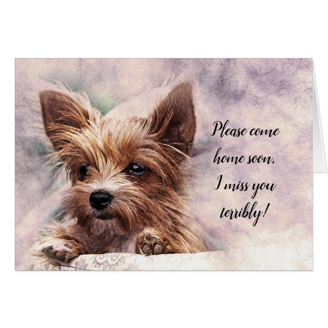 Cartão Por Favor, Venha Para Casa Em Breve Eu Sinto Sua F (Frente Horizontal)