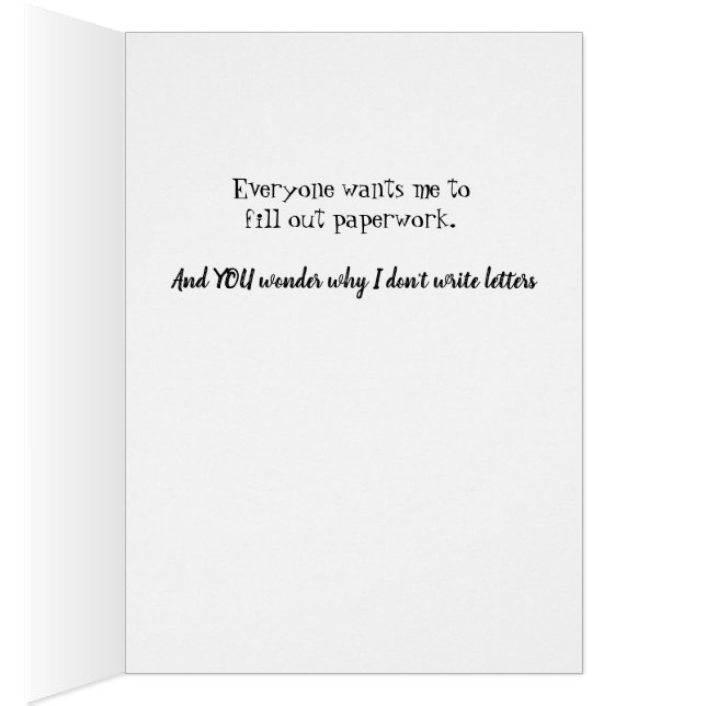 Cartão Por que eu não escrevo (Interior (direita))