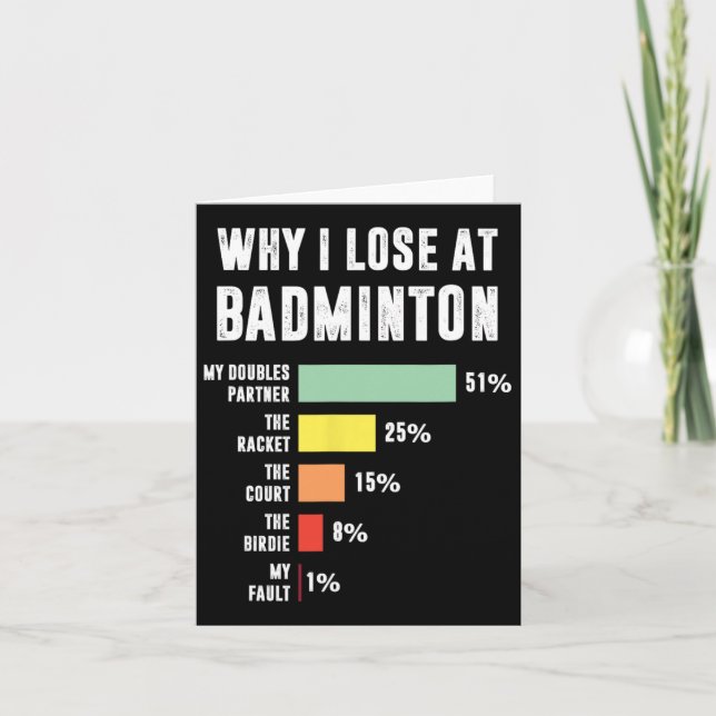 Cartão Por Que Eu Perder Em Badminton (Frente)