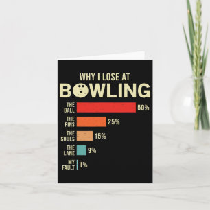 Cartão Por Que Eu Perder Na Boliche Engraçado Bowler
