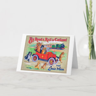 Cartão Por Road & Rail em Catland, Louis Wain