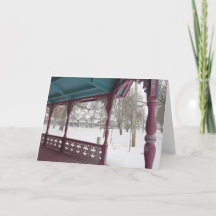 Porch View em um dia de neve - Martha's Vineyard