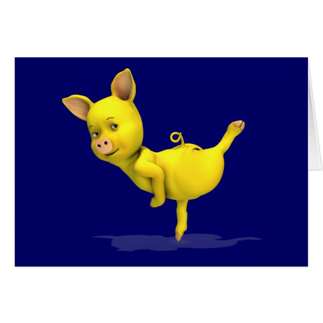 Cartão Porco Amarelo (Frente Horizontal)