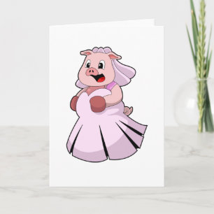 Cartão Porco como noiva com vestido de noiva.PNG