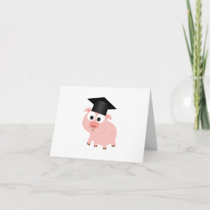 Cartão Porco de Graduação em Cute