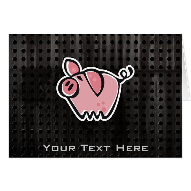 Cartão Porco do Grunge (Frente Horizontal)