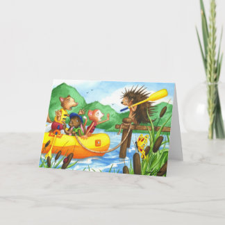 Cartão Porcupine at Summer Camp Greeting Card