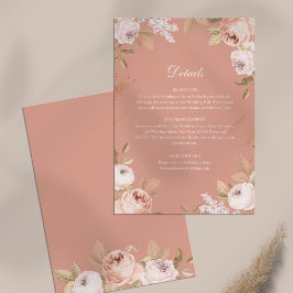 Cartão Pormenores de Casamento de Peões Rosa Boho