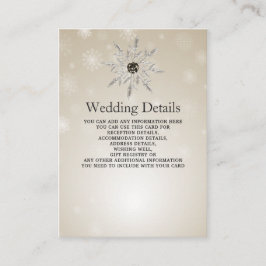 Cartão Pormenores do casamento no inverno com floc