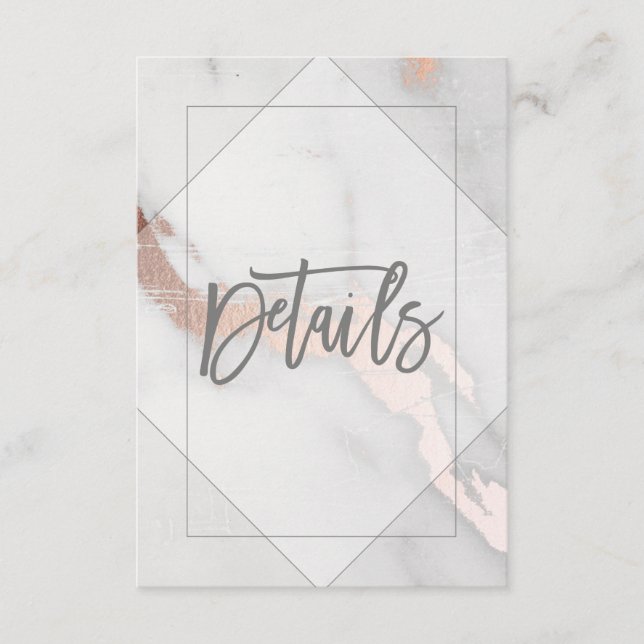 CARTÃO PORMENORIZADO DE CASAMENTO DOURADO MARBLE E (Frente)