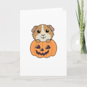 Cartão Porquinho da Índia Abóbora Doce Animais Feliz Dia 