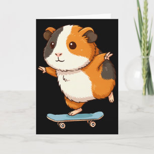 Cartão Porquinho da Índia engraçado Skater Skateboard Bai