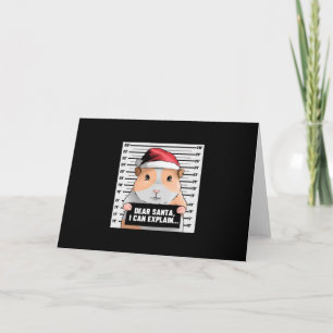 Cartão Porquinho-da-índia Natal Cavy Querido Papai Noel P