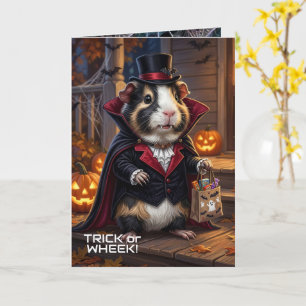 Cartão Porquinhos-da-índia no Halloween, Drácula Faça ou
