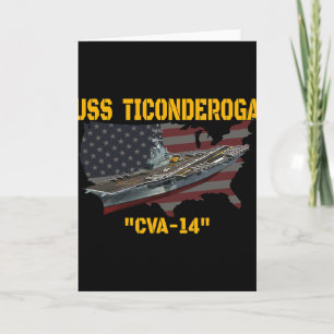 Cartão Porta-aviões USS Ticonderoga CVA-14 Veteranos D