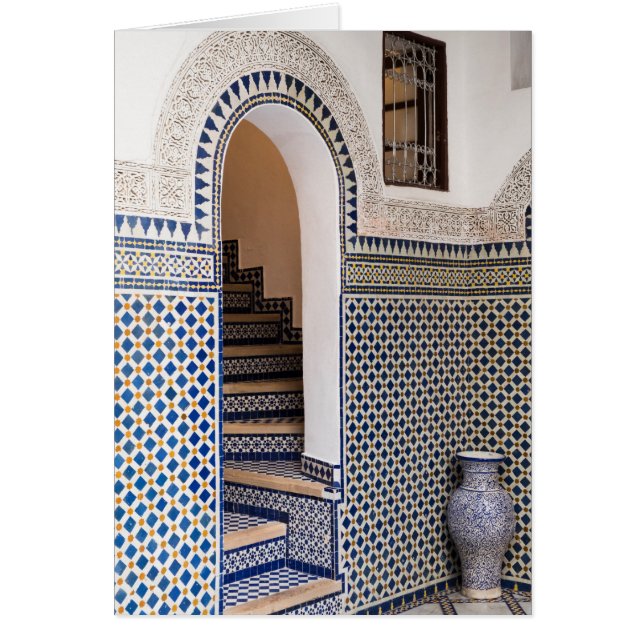 Cartão Porta com azulejos marroquinos (Frente)