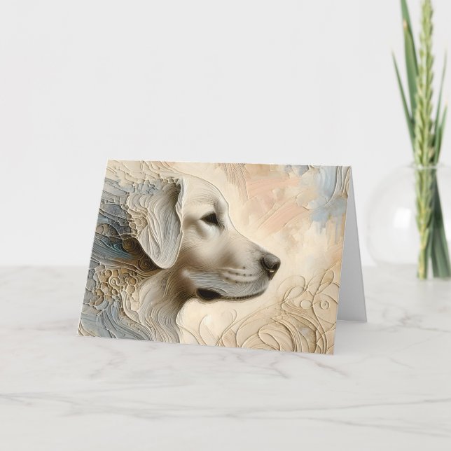 Cartão Porta de Tinta Encáustica de um Retriever de Ouro (Frente)