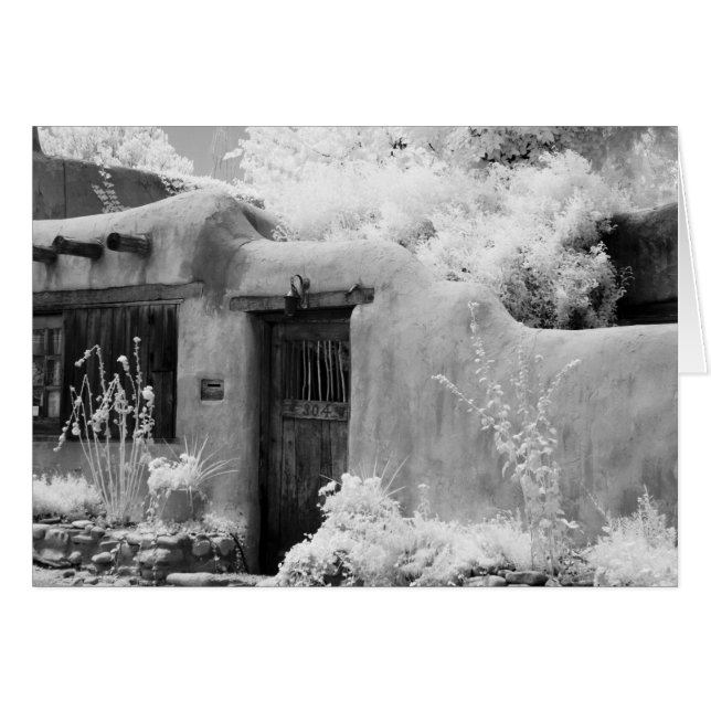 Cartão Porta e entrada típicas de adobe em Papais noeis F (Frente Horizontal)