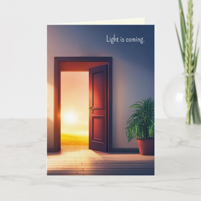 Cartão Porta Pensando em Você com Luz Solar (Frente)