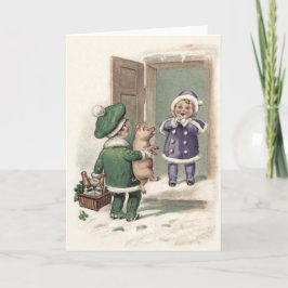 Cartão Porta Shamrock do Boy Pig Champagne