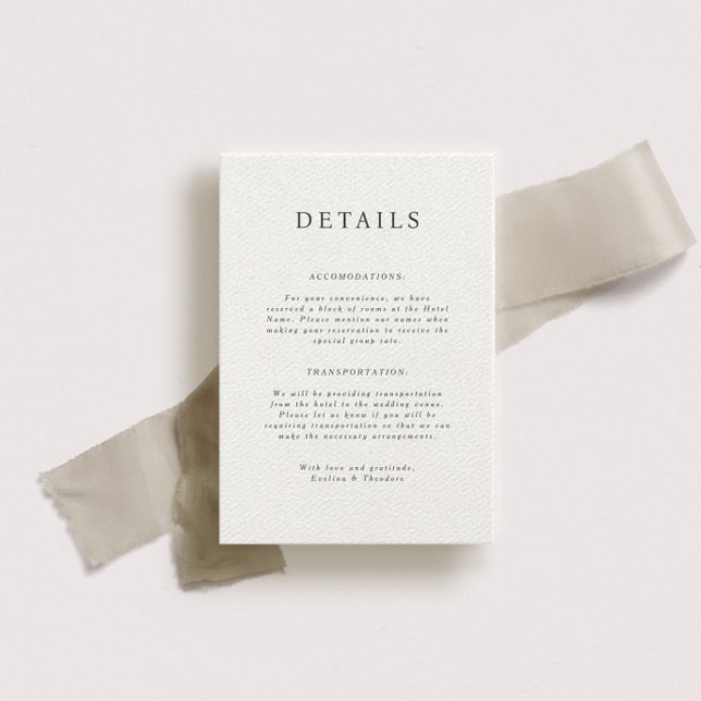 Cartão Portait de Detalhes do Casamento Parker (Criador carregado)