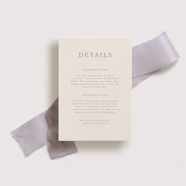 Cartão Portait de Detalhes do Casamento Parker (Criador carregado)