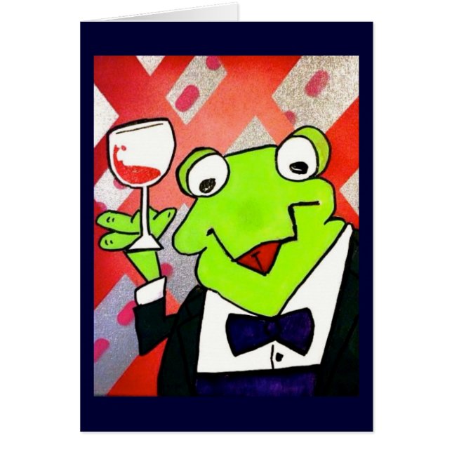 Cartão Portas copos do sapo do bebendo (Frente)