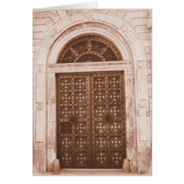 Cartão Portas de madeira no antigo quarto de Barcelona, E (Frente)