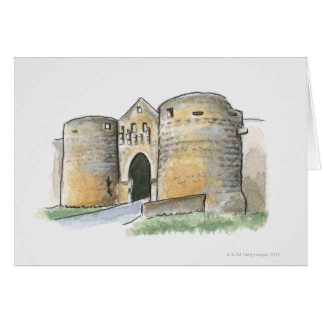 Cartão Porte des Tours, França (Frente Horizontal)