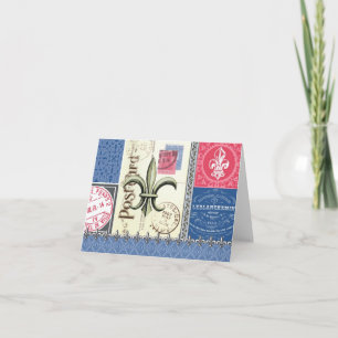 Cartão Porte postal-notecard de Vintage-Fleur de Lis