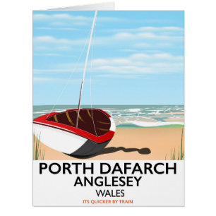 Cartão Porth Dafarch, Anglesey viagens vintage