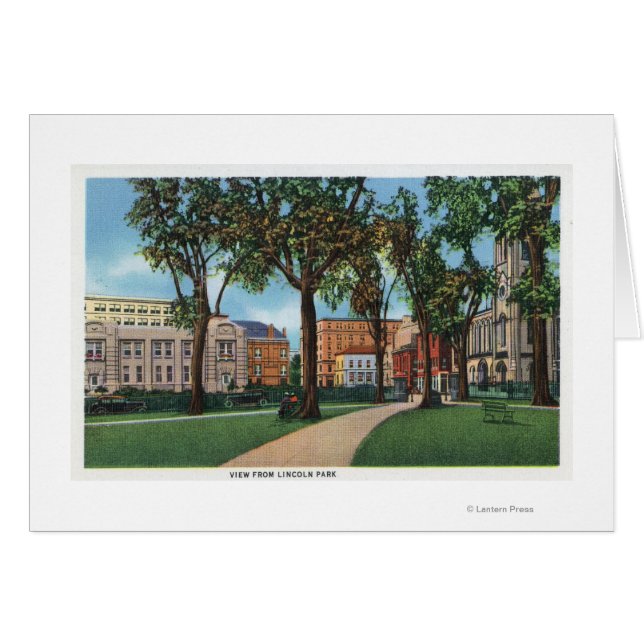 Cartão Portland, MaineScenic View do Lincoln Park (Frente Horizontal)