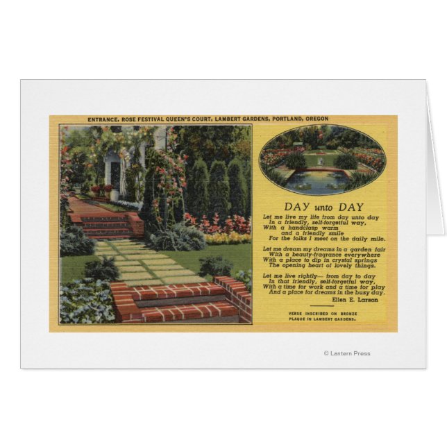 Cartão Portland, Oregon - Rosa Festival Queens Court (Frente Horizontal)