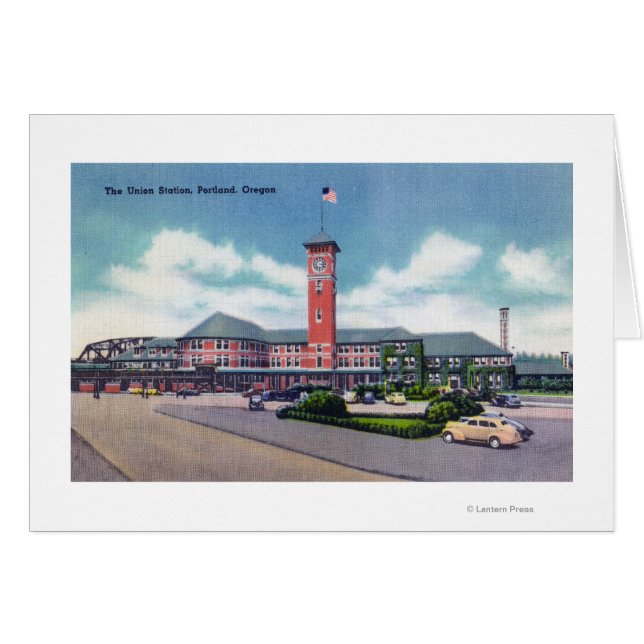 Cartão Portland, OregonExterior View da Estação da União (Frente Horizontal)