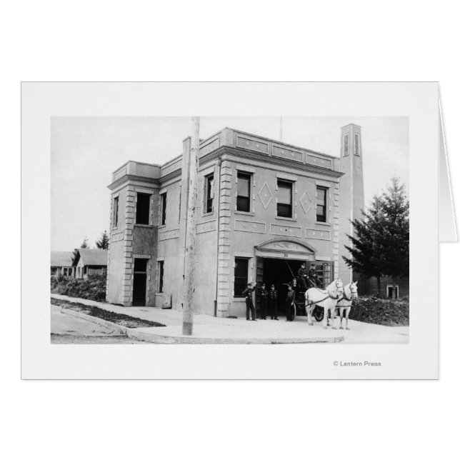 Cartão Portland, OU Estação de Fogo #30 Carrinho de Caval (Frente Horizontal)