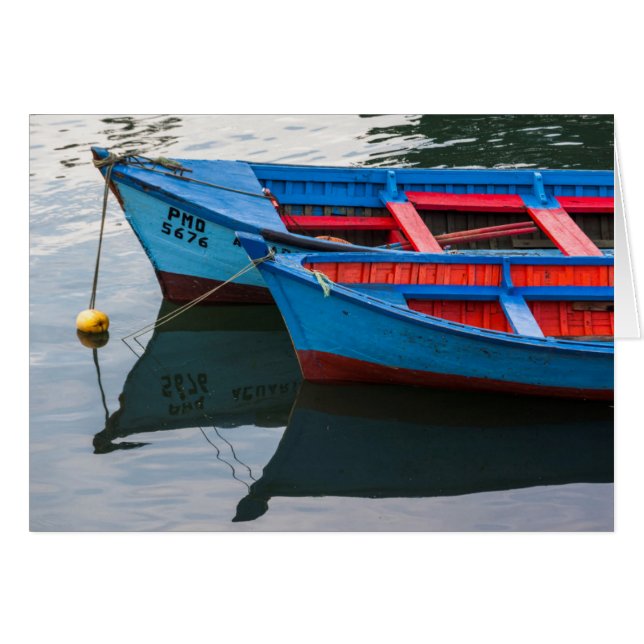Cartão porto de Angelmo, barcos de pesca. (Frente Horizontal)