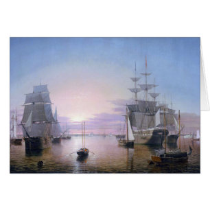 Cartão Porto de Boston, 1850