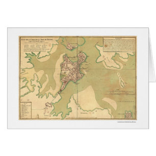 Cartão Porto do mapa 1764 de Boston Massachusetts
