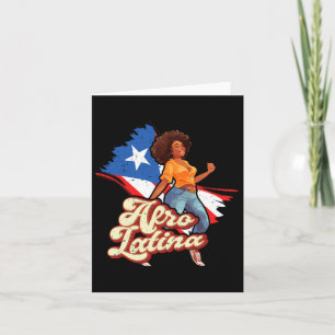 Cartão Porto Rico Afro Latina Boricua Bandeira Dançando